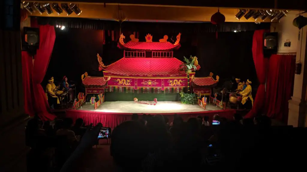 A water puppet show at the Golden Dragon Theatre in Ho Chi Minh